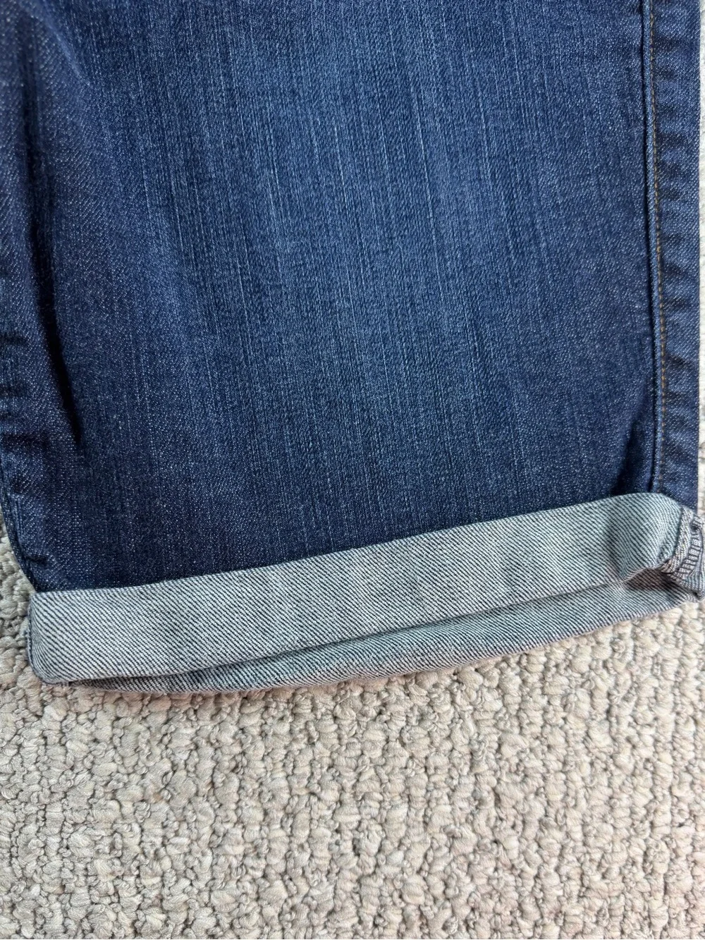 Levi's 545 Women's Denim Blue Jean Cuffed Bermuda Shorts Dark Wash Sz 14